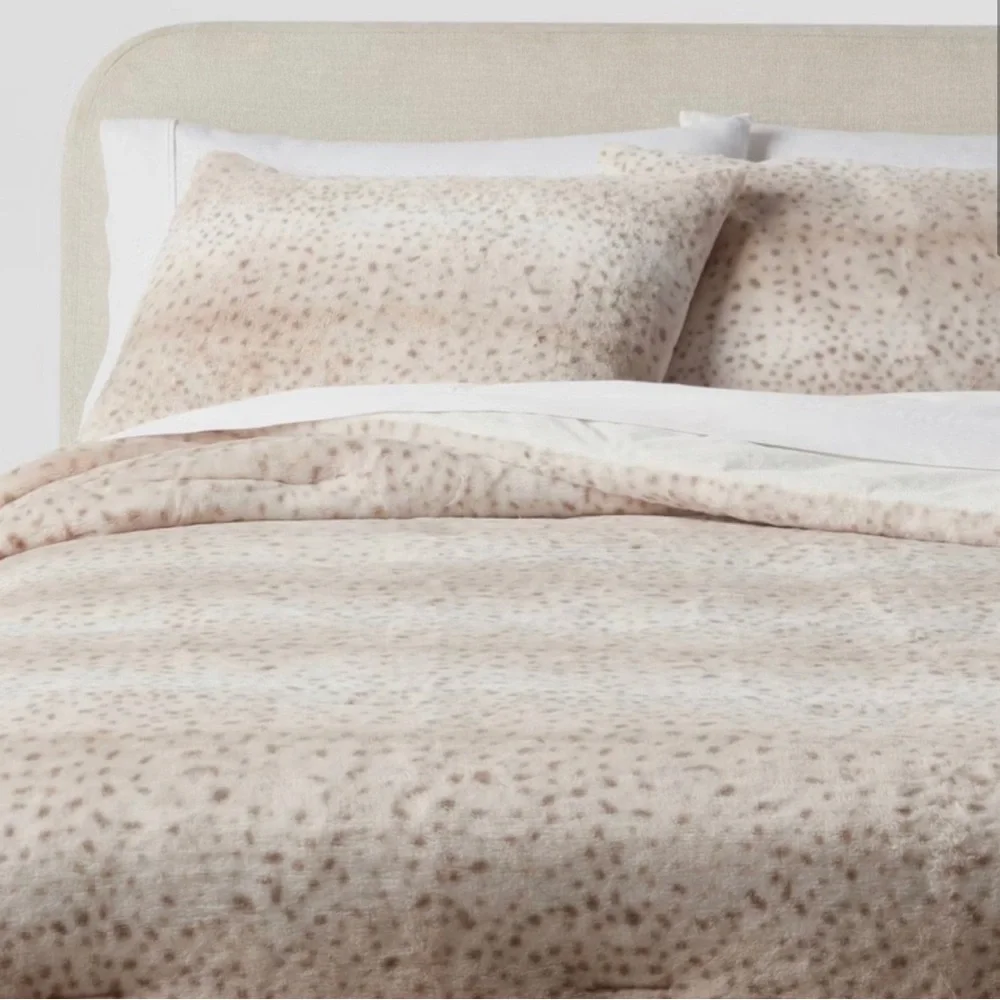 King Threshold 3 piece Faux Fur Comforter Bedding - Target